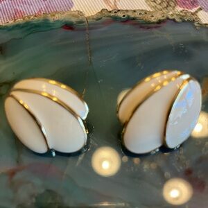 Napier Cream and Gold Earrings